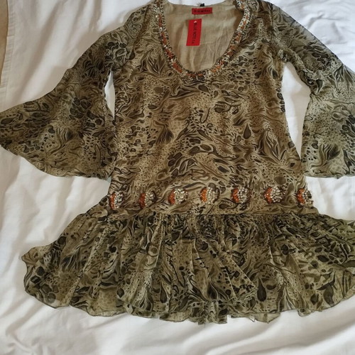 Bluenote airy dress new in olive color size M