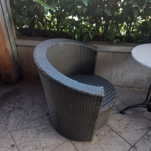 Outdoor armchairs like new with cushions for veranda or garden