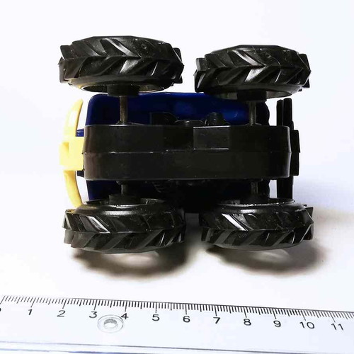 Plastic toy car used with rust and scratches