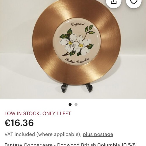 Decorative plates new, set of 4 with dogwood theme