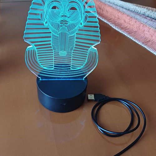 Pharaoh 3D Night Light Lamp like new with 8 colors and touch mode