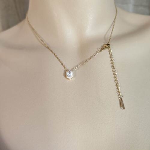 Stainless steel necklace with white pendant