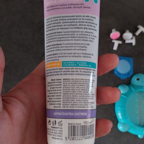 Baby care set with diaper cream, water thermometer, nail file pads, Otrisalin filters new