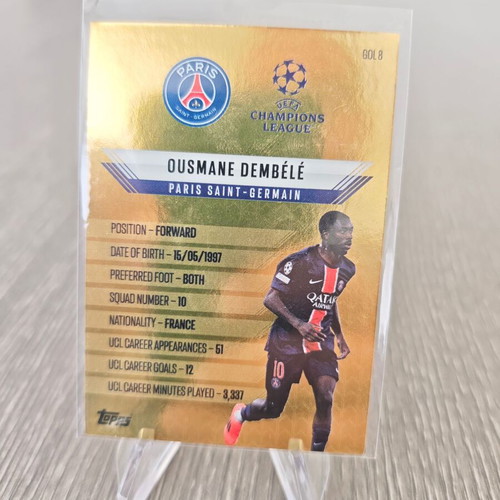 Ousmane Dembele Topps Match Attax UCL Gold Edge Card Paris Saint-Germain