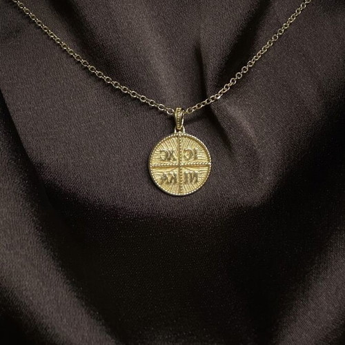 Gold 9K Double-Sided Konstantinato Pendant New