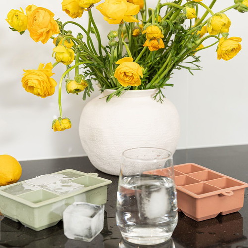 Estia silicone ice cube tray set of 3, 6 large green cubes