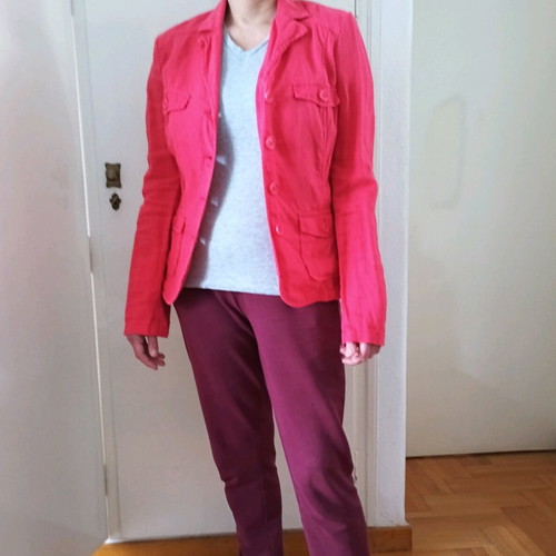 Benetton linen jacket like new, red, size XXL