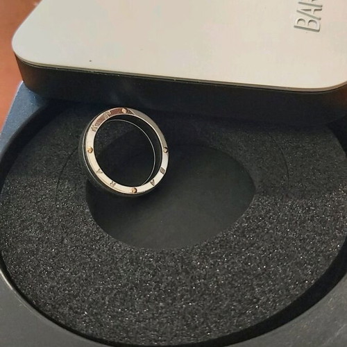 Baraka Ritmika Ring 18K 6mm men's ring used, white gold and black plating