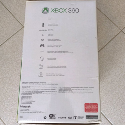 Xbox 360 E packaging box used, without internal dividers