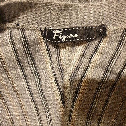 Figaro women's blouse like new, size M, black and grey with gold thread