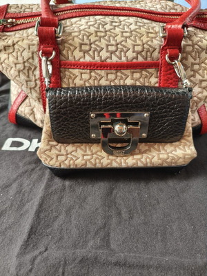 Τσάντα DKNY Smart 2-in-1 μεταχειρισμένη, μπεζ και κόκκινη