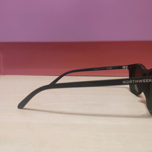Northweek Phantom Matte Black sunglasses with green polarised lenses new