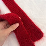 Red knitted thin scarf like new