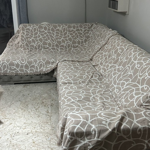 Cotton sofa throws set of 2, like new, 1.70x2.20 m each, reversible