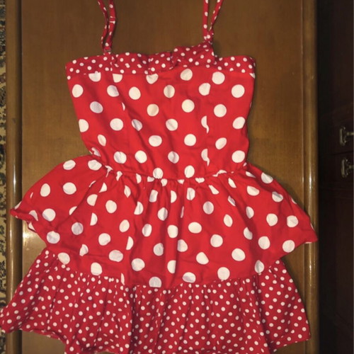 Energiers red polka dot dress for girls 10 years old