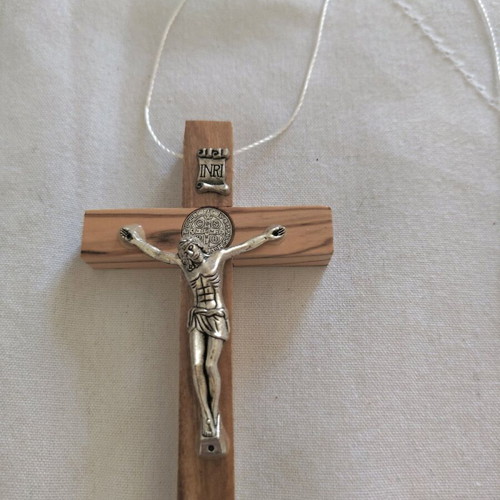 Wooden cross with silver new from the Holy Land