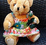  Συλλεκτική vintage αρκουδίτσα - χειροποίητο φορεματάκι