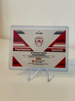 Vasilis Spanoulis Lazaros Papadopoulos 2024-25 Donruss Euroleague Dual Auto card mint /25