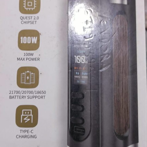 Lost Vape Grus 100W walnut wood inox vape box mod like new