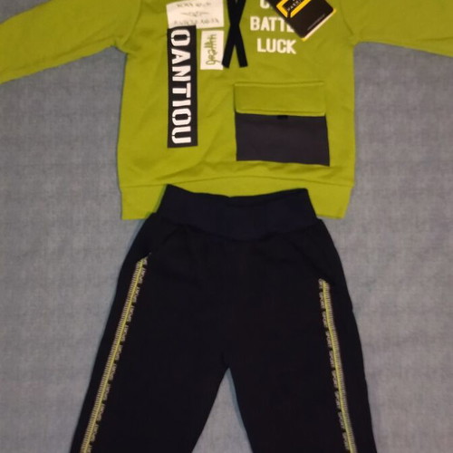 Hashtag kids tracksuit set new, green and black, for 2-year-old boy