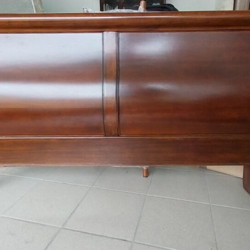Semi-double American solid wood bed with mattress and base