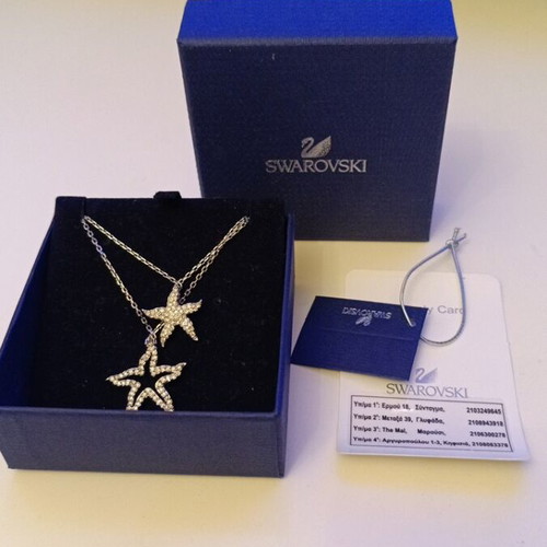 Swarovski Holly Starfish Double Strand Necklace new, silver