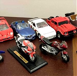 Συλλογή με αυτοκινητάκια και μηχανές Maisto - Ferrari, Porsche, Lamborghini, Yamaha, Kawasaki