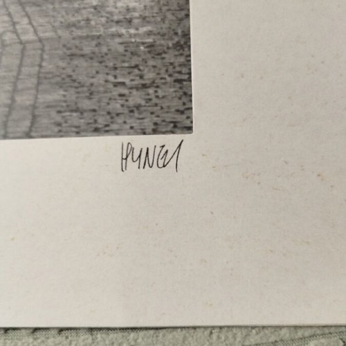 Two black and white photos of Prague new, signed and stamped