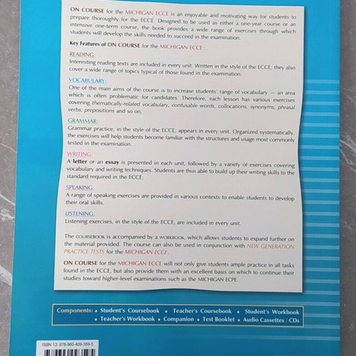 On Course for the Michigan ECCE Teacher's Workbook new