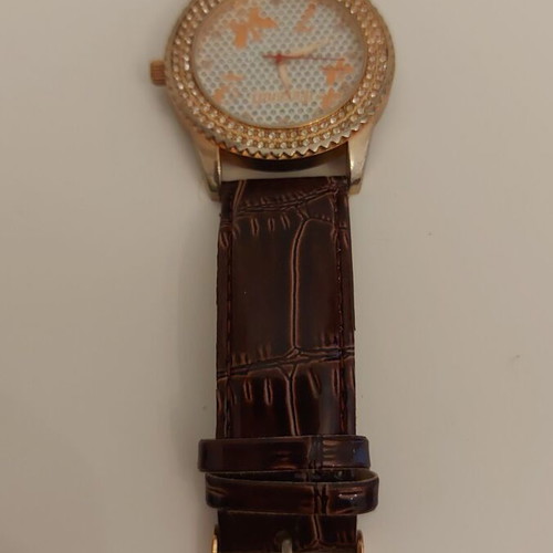 Ferendi women's watch used, brown leather strap, gold color