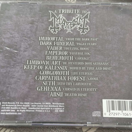 A Tribute to Mayhem Originators of the Northern Darkness CD used