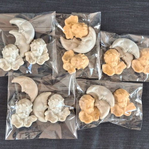 Handmade scented soaps angel and moon shapes