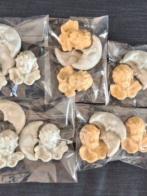 Handmade scented soaps angel and moon shapes