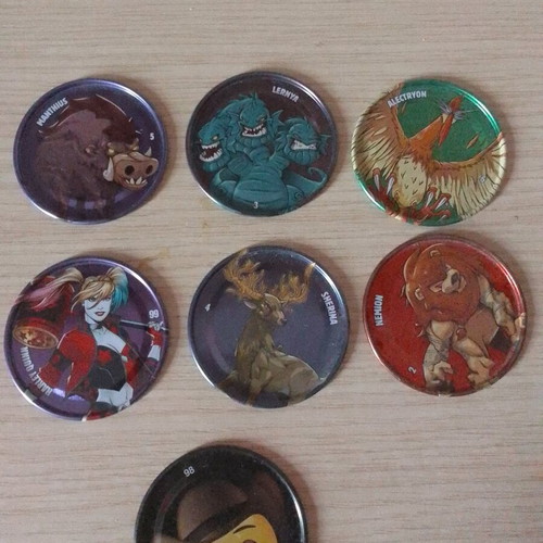 Chipicao metal caps with ancient gods, like new, set of 7