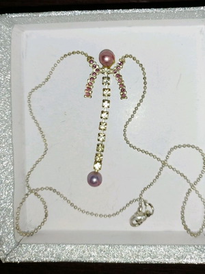 Girls' necklace like new, pink and silver