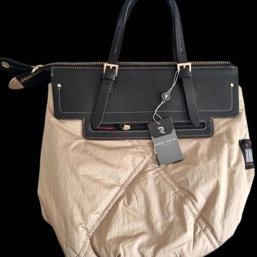 Robert Pietri women's handbag new, black and beige, 36x40 cm