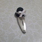 Black & White Hat Hair Clip handmade, like new