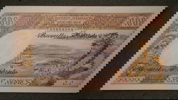 Νεες Εβρίδες, 100 Φρανκς ND(1977),Sign 3, Pick 18d CRISP UNC