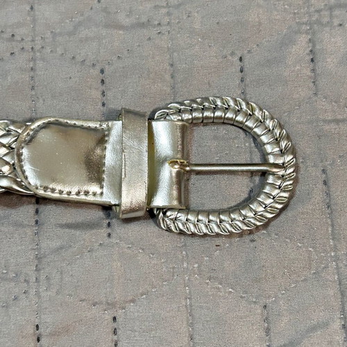 Women's silver braided belt like new, adjustable