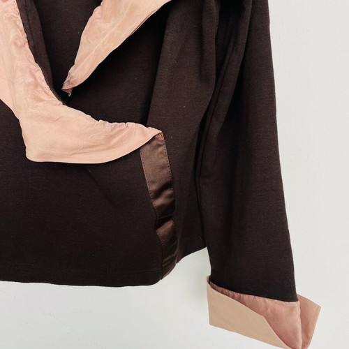 Blouse like new, size S/M, beige and brown, viscose