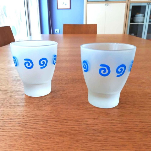 Glass tumblers set of 6 with spiral design, new