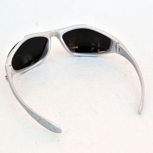 Vintage Rave sunglasses Matrix style silver frame gold lenses like new