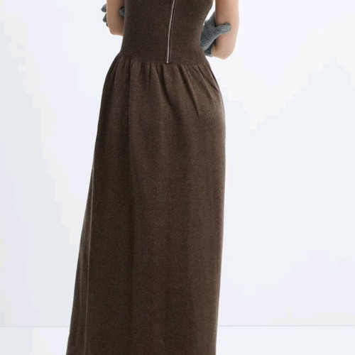 Mango Halter-neck wool dress new, beige, size S