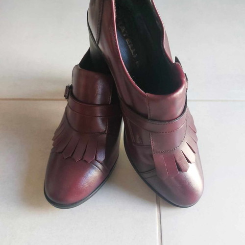 Fratelli Karida loafers used, burgundy, 7cm heel