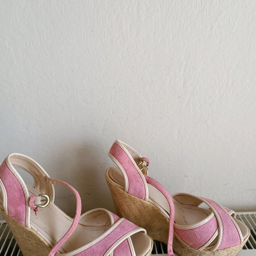 Platform shoes size 38 pink suede like new