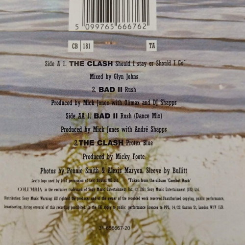 The Clash Should I Stay or Should I Go 12'' single used, rock