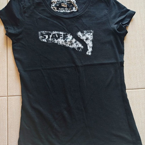 Staff black T-shirt, size small