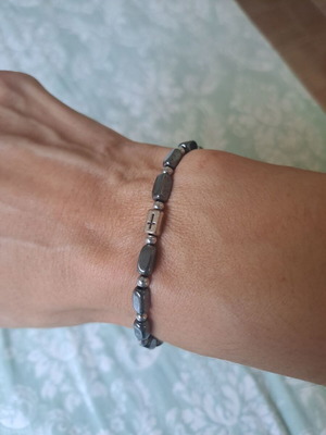 Hematite bracelet with cross design new