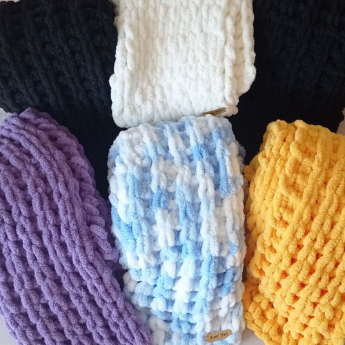 Handmade Alize Puffy Scarf made to order, ultra-soft hypoallergenic yarn