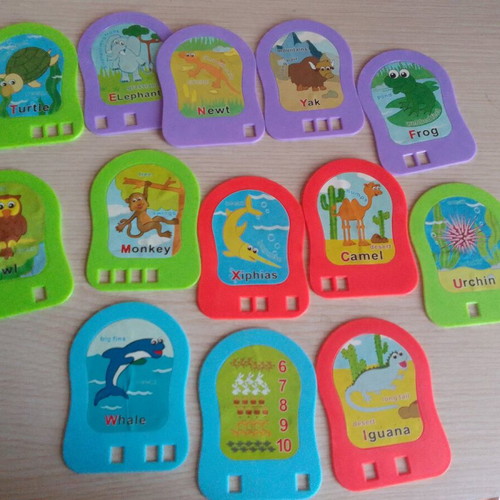 English word learning cards with animals like new double-sided